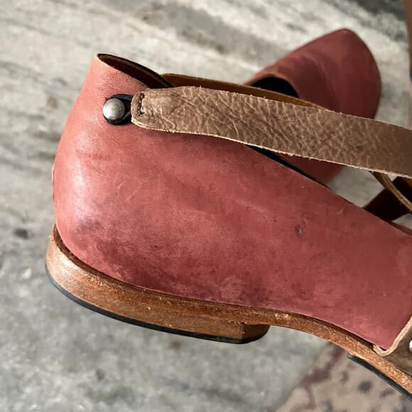 Cydwoq Handmade Leather Mary Jane Shoes Burgundy Strappy Size 37 EUC - Picture 4 of 11